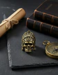 Anillo Color Oro Viejo Indio Cráneo Acero Inoxidable Hombre - Miniatura 5