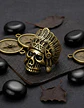 Anillo Color Oro Viejo Indio Cráneo Acero Inoxidable Hombre - Miniatura 6