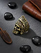Anillo Color Oro Viejo Indio Cráneo Acero Inoxidable Hombre - Miniatura 7
