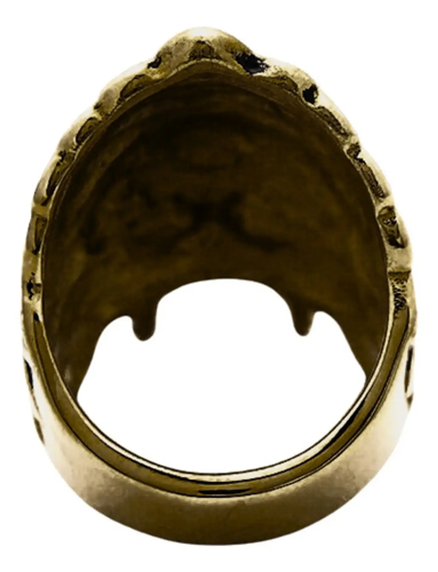 Anillo Color Oro Viejo Indio Cráneo Acero Inoxidable Hombre 2