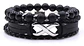 Pulsera Manilla Piedras Naturales Cuero Infinito Para Hombre - Miniatura 1