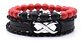 Pulsera Manilla Piedras Naturales Cuero Infinito Para Hombre - Miniatura 4