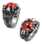 Anillo Ojo Dragón Rojo Cráneo Skull Acero Inoxidable Hombre - Miniatura 2