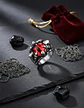 Anillo Ojo Dragón Rojo Cráneo Skull Acero Inoxidable Hombre - Miniatura 3