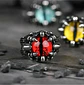Anillo Ojo Dragón Rojo Cráneo Skull Acero Inoxidable Hombre - Miniatura 6