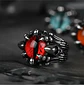 Anillo Ojo Dragón Rojo Cráneo Skull Acero Inoxidable Hombre - Miniatura 8