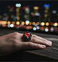 Anillo Ojo Dragón Rojo Cráneo Skull Acero Inoxidable Hombre - Miniatura 9