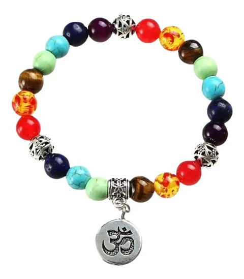 Pulsera Manilla Brazalete Piedras Zen Chakras Hombre Y Mujer