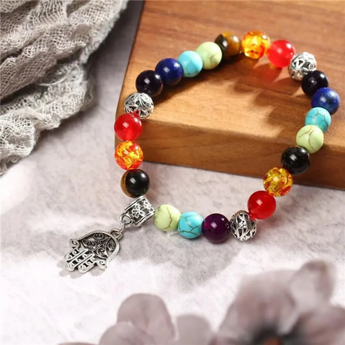 Pulsera Manilla Brazalete Piedras Zen Chakras Hombre Y Mujer 11