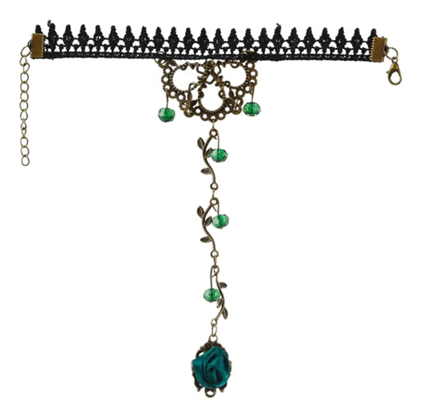Pulsera Encajé Anillo Choker Rosa Para Mujer Gótico Moda 6