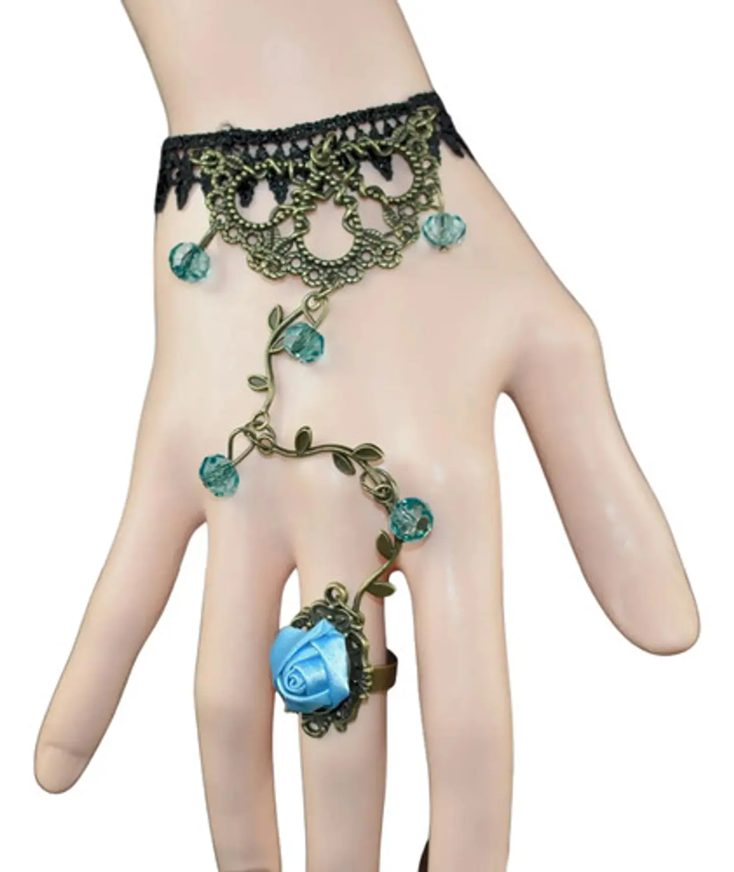 Pulsera Encajé Anillo Choker Rosa Para Mujer Gótico Moda 11