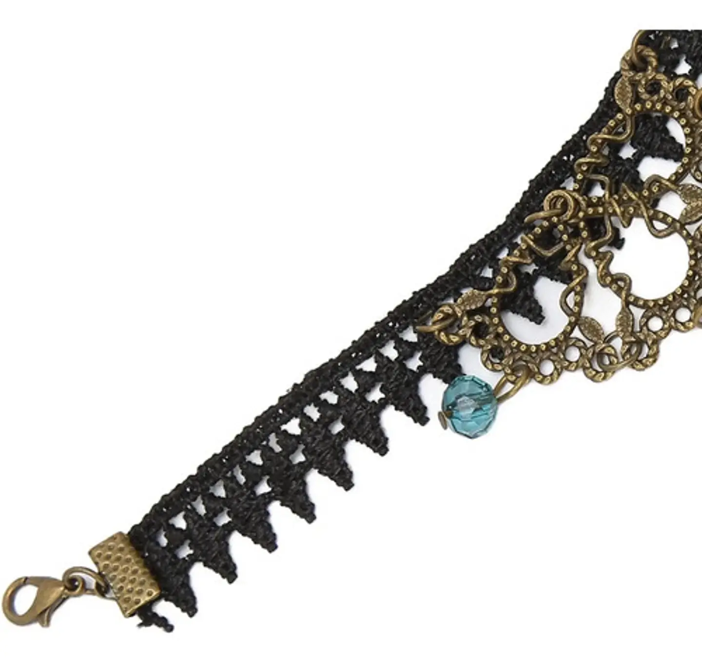 Pulsera Encajé Anillo Choker Rosa Para Mujer Gótico Moda 15
