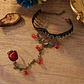 Pulsera Encajé Anillo Choker Rosa Para Mujer Gótico Moda - Miniatura 18