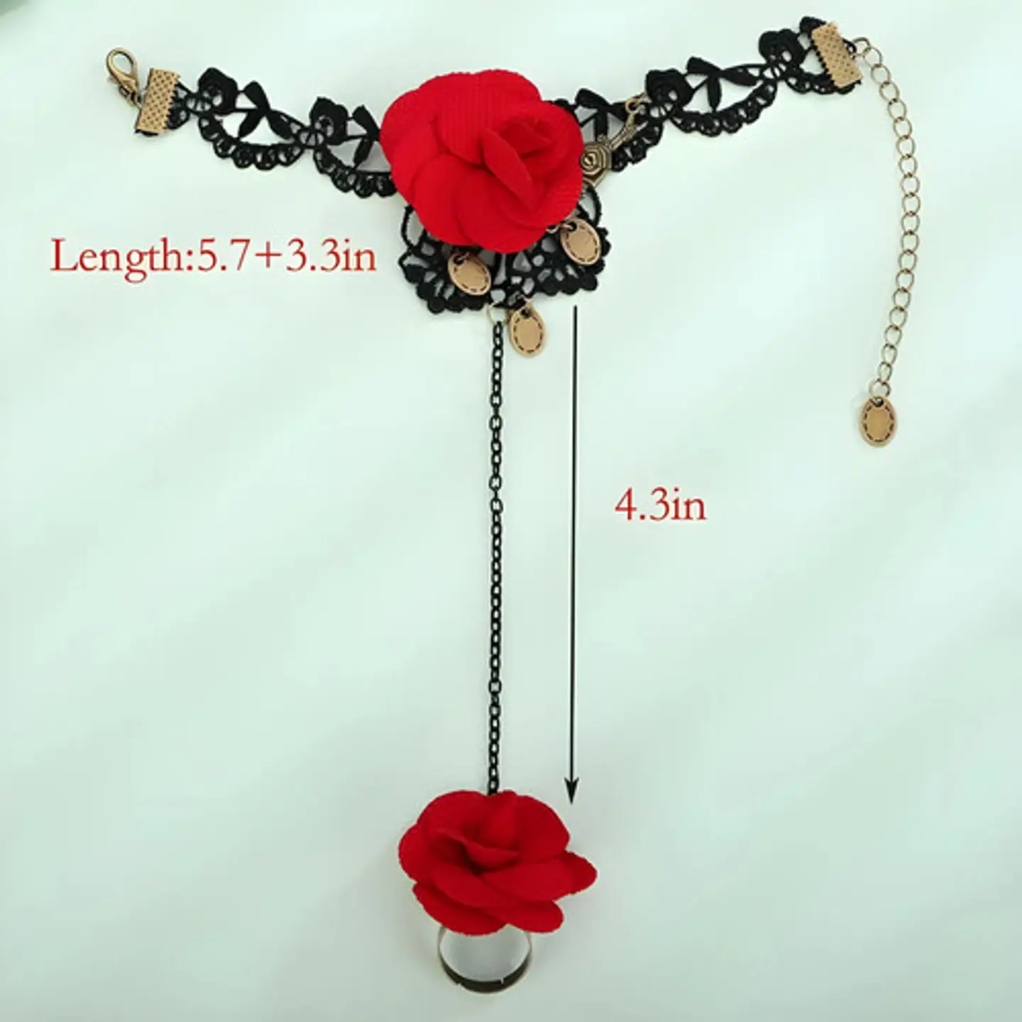 Pulsera Encajé Anillo Choker Rosa Para Mujer Gótico Moda 29