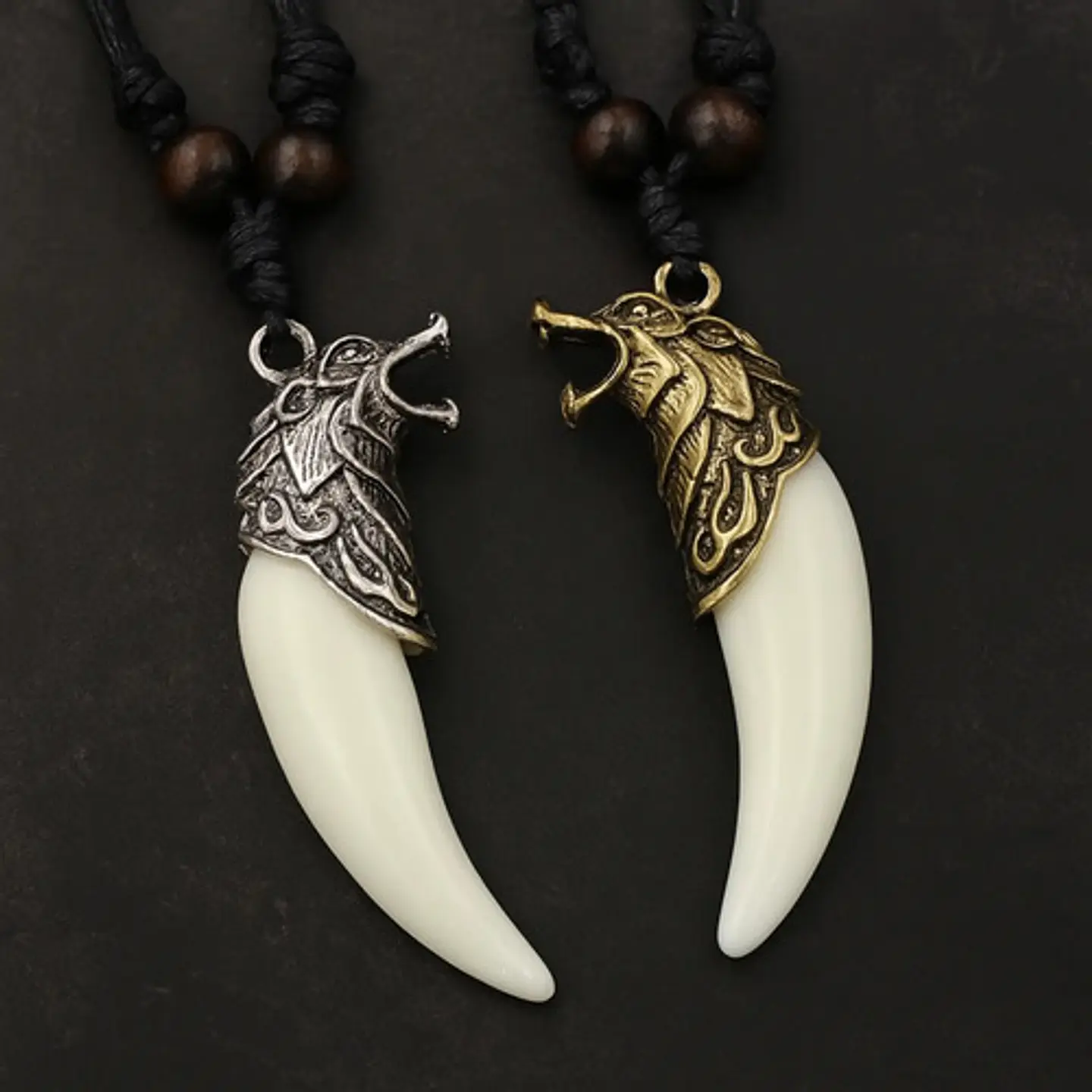 Collar Ajustable Para Hombre Mujer Dije Vikingo Diente Lobo 7