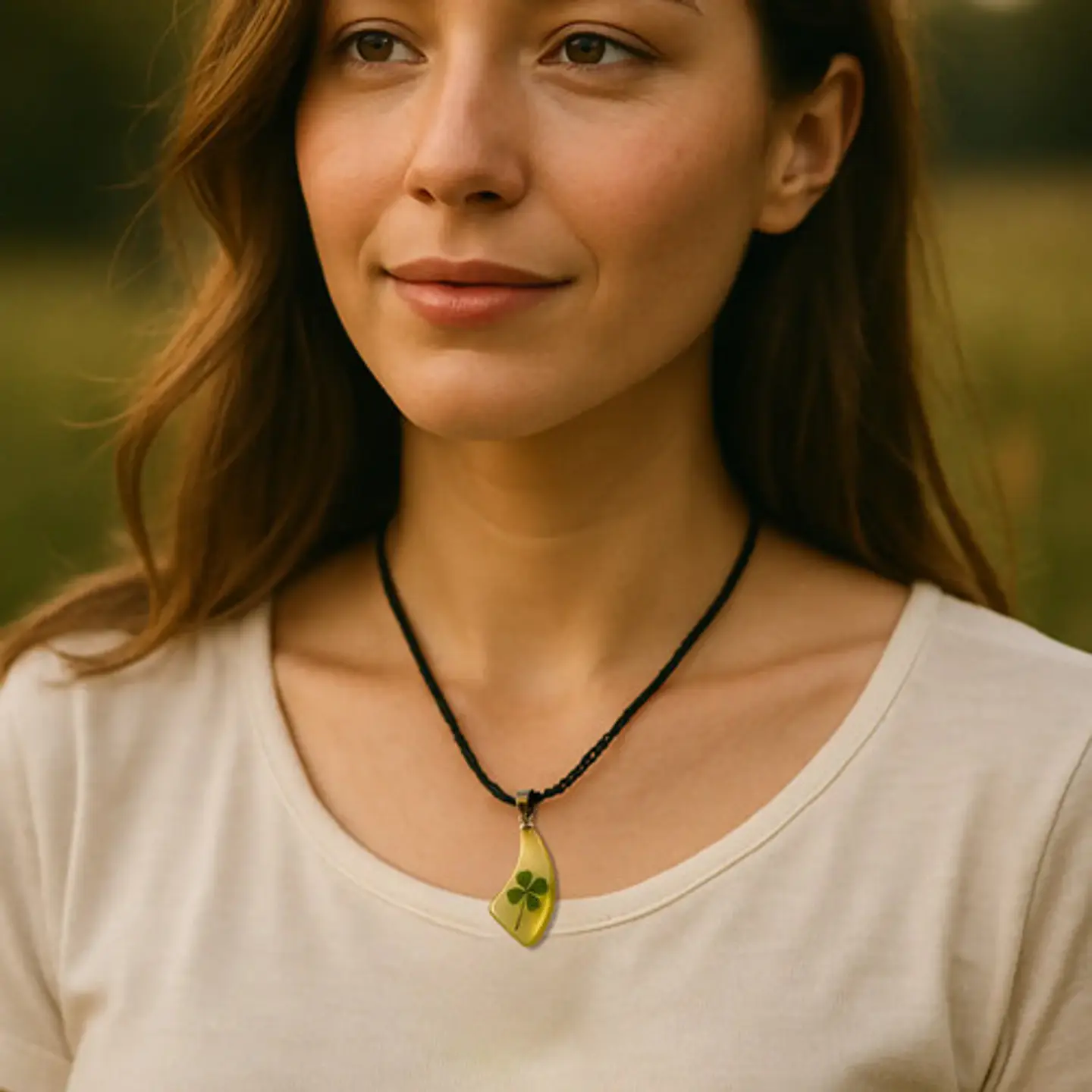 Collar Hombre Mujer Dije Trébol Real Brilla En La Oscuridad 8