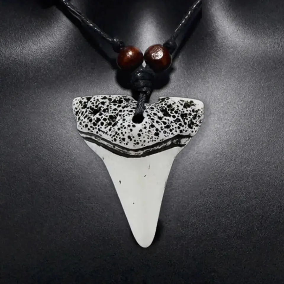 Collar Diente Colmillo Imitación Tiburón Hombre Mujer 6