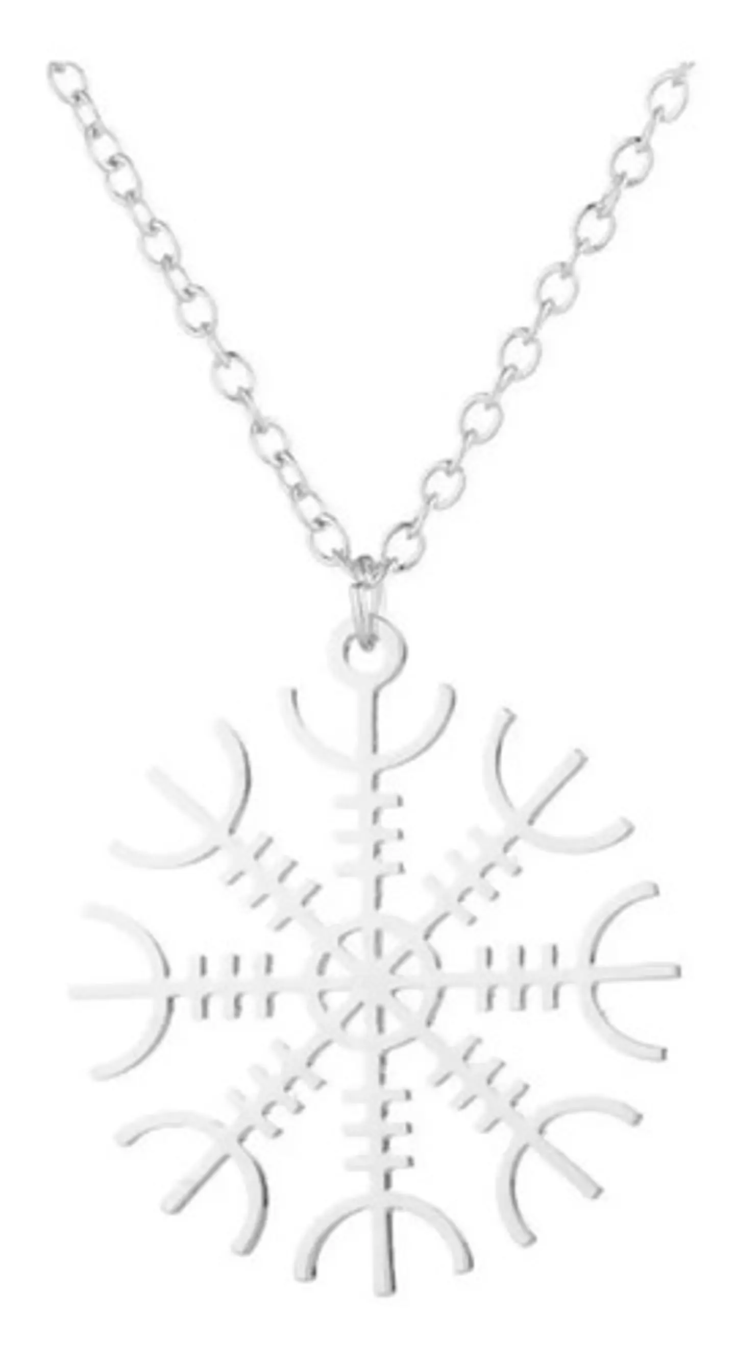 Collar Acero Inoxidable Color Plata Brújula Vikingo Mujer 1
