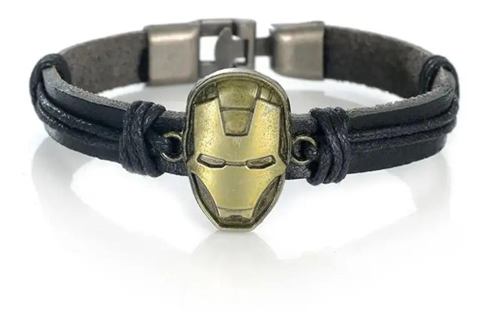 Pulsera Manilla Brazalete Iron Man Color Cafe Hombre Mujer 1