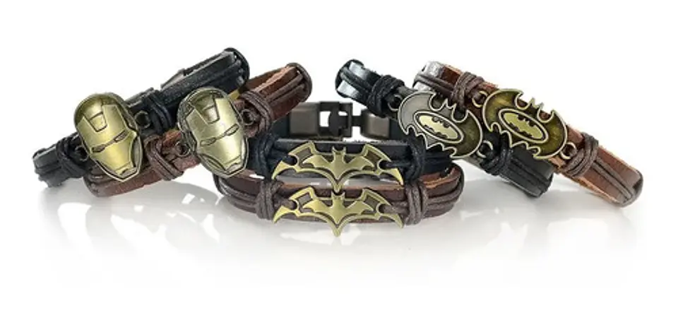 Pulsera Manilla Brazalete Iron Man Color Cafe Hombre Mujer 2
