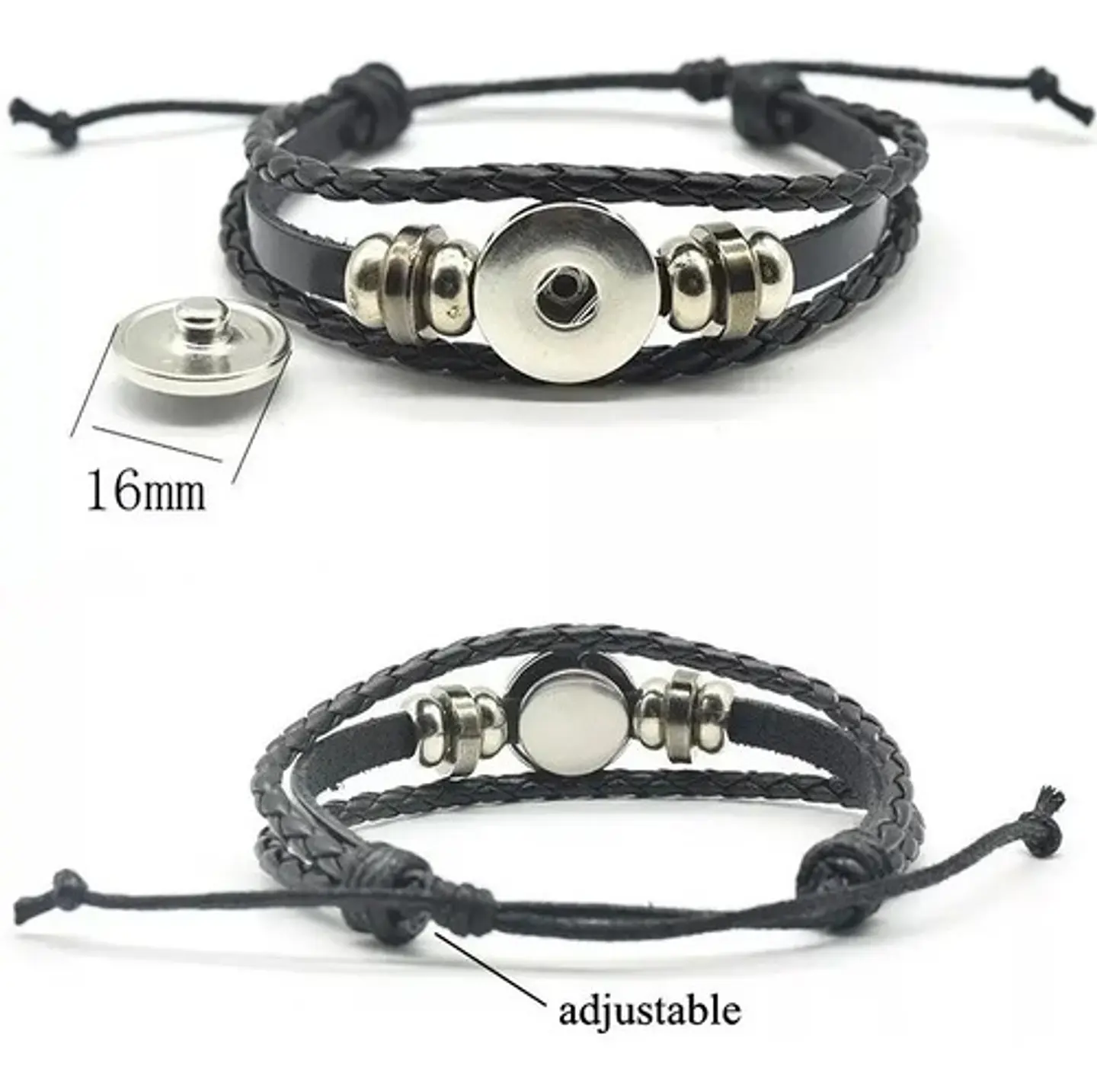Pulsera Manilla Cuero San Michael Brilla En Oscuridad Hombre 5
