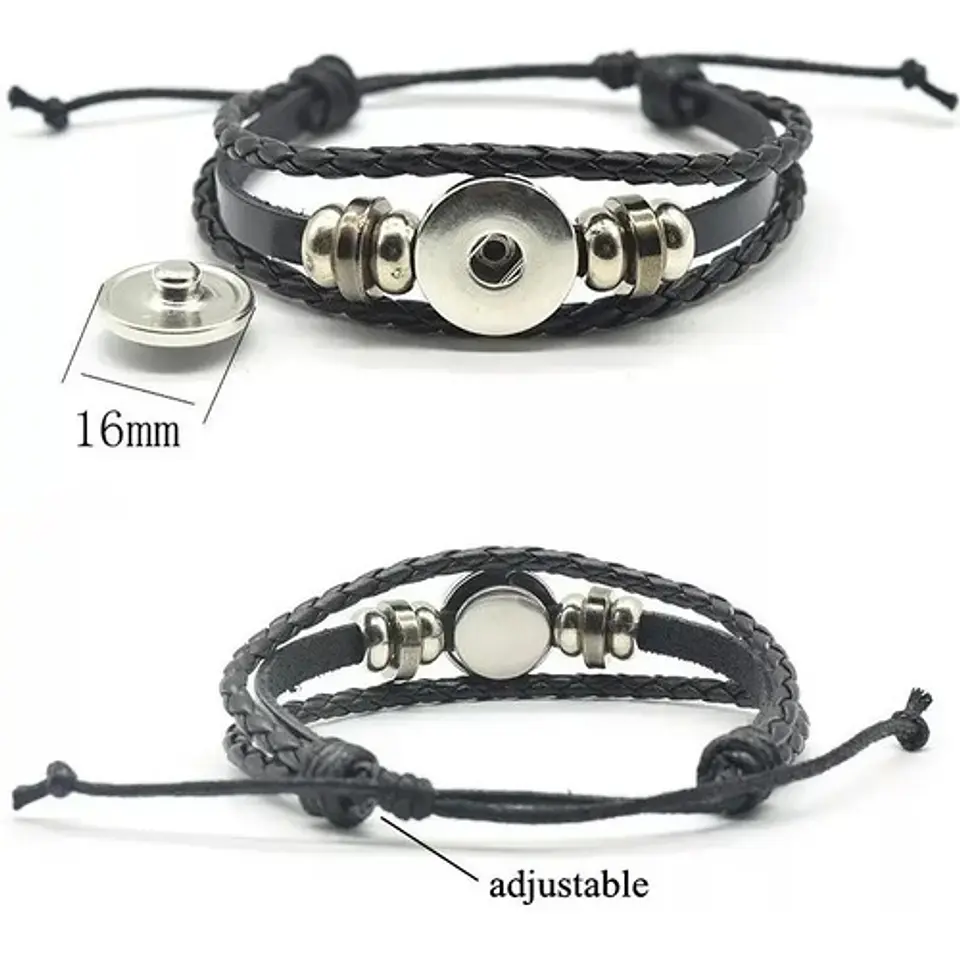 Pulsera Manilla Cuero San Michael Brilla En Oscuridad Hombre 5