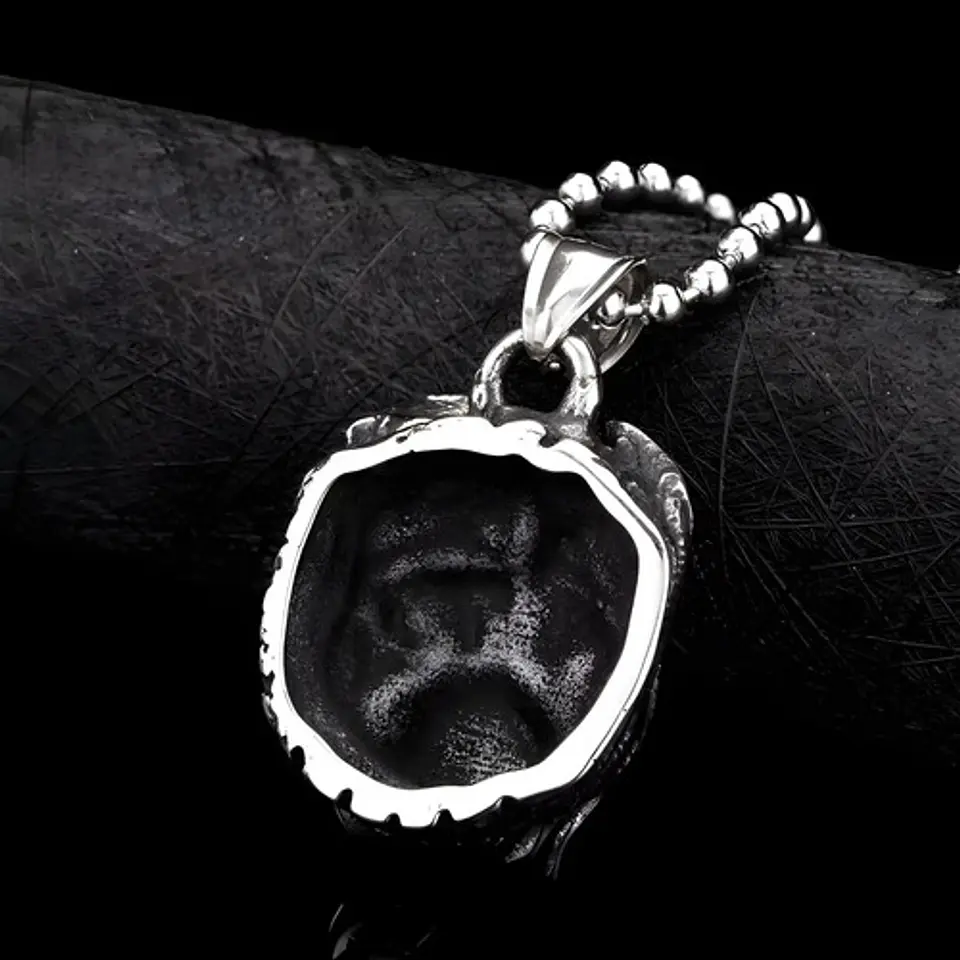 Collar Acero Inoxidable Color Plata Pitbull Perro Hombre  8