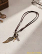 Collar Colgante Ala De Soñador Cuerda De Cuero Hombre Mujer - Miniatura 3