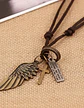 Collar Colgante Ala De Soñador Cuerda De Cuero Hombre Mujer - Miniatura 6