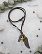 Collar Colgante Ala De Soñador Cuerda De Cuero Hombre Mujer - Miniatura 10