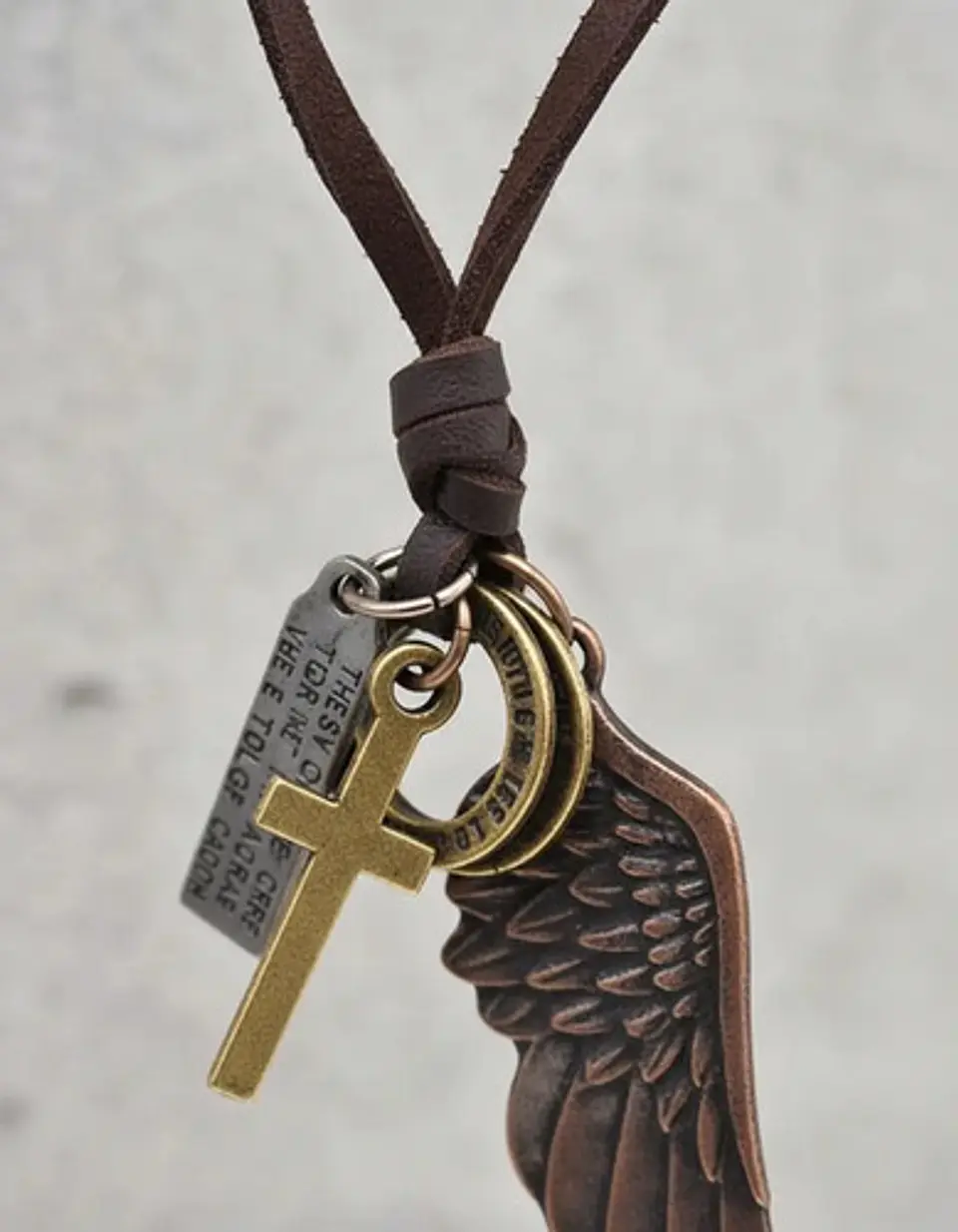 Collar Colgante Ala De Soñador Cuerda De Cuero Hombre Mujer 13