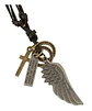 Collar Colgante Ala De Soñador Cuerda De Cuero Hombre Mujer - Miniatura 16