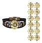 Manilla Pulsera Brazalete Signo Zodiaco Leo Cuero Hombre - Miniatura 1