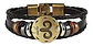 Manilla Pulsera Brazalete Signo Zodiaco Leo Cuero Hombre - Miniatura 2