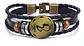 Manilla Pulsera Brazalete Signo Zodiaco Leo Cuero Hombre - Miniatura 3