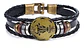 Manilla Pulsera Brazalete Signo Zodiaco Leo Cuero Hombre - Miniatura 7