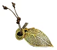 Collar Colgante Cuerda De Cuero Cruz Hoja Hombre Y Mujer - Miniatura 1