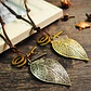 Collar Colgante Cuerda De Cuero Cruz Hoja Hombre Y Mujer - Miniatura 4