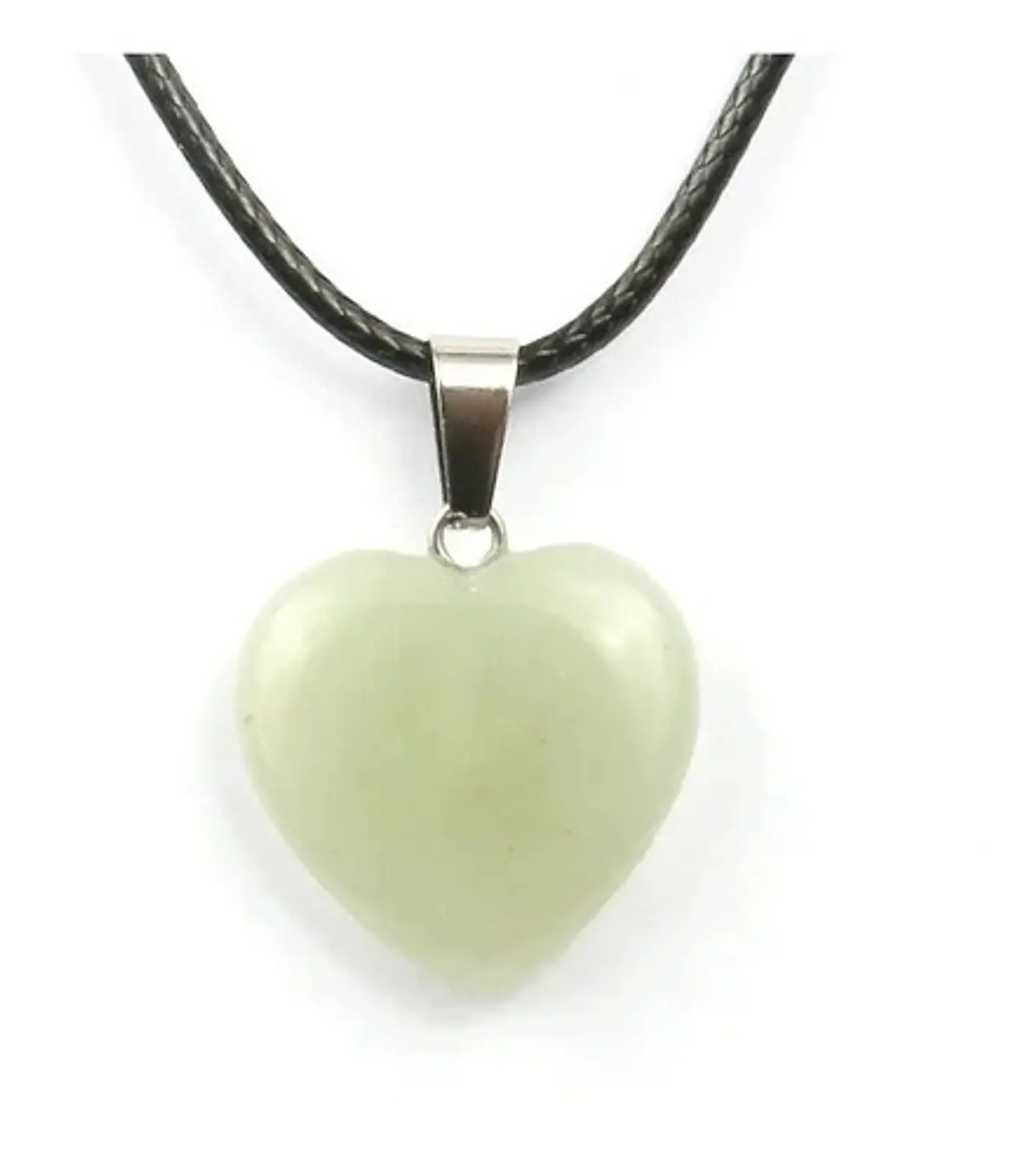 Collar Corazon Piedra Natural Brilla En La Oscuridad Mujer 14