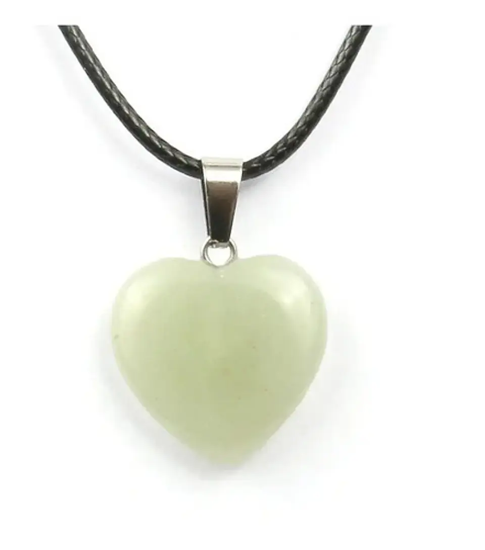Collar Corazon Piedra Natural Brilla En La Oscuridad Mujer 14