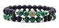 Pulsera Brazalete Manillas 2 Unids Piedras Naturales Hombre - Miniatura 1