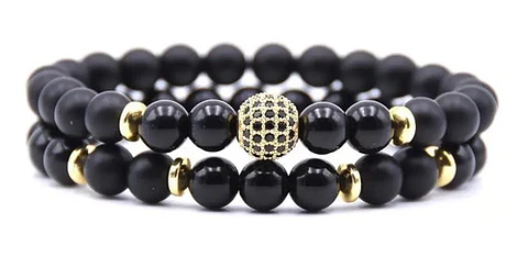 Pulsera Brazalete Manillas 2 Unids Piedras Naturales Hombre
