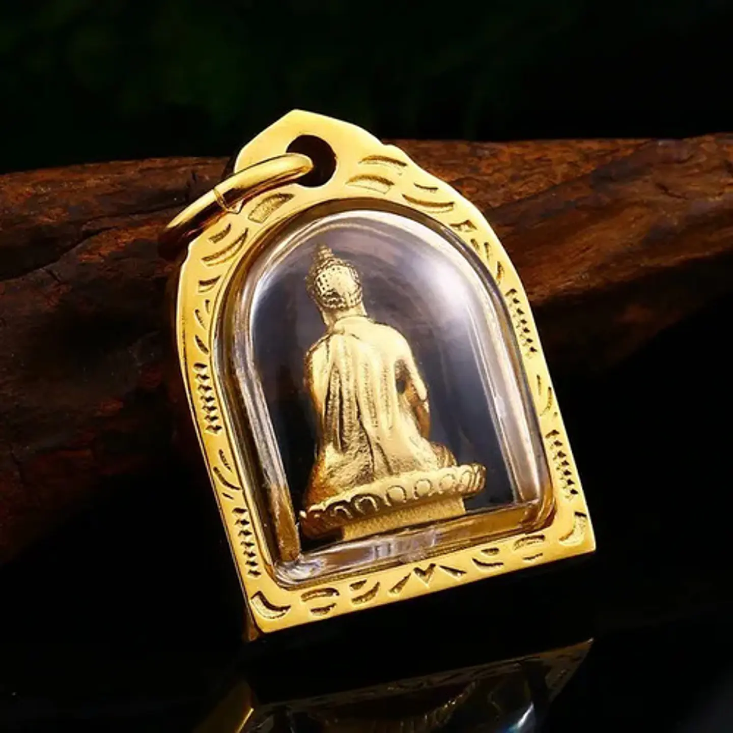 Collar Acero Inoxidable Color Oro Buda Meditación Hombre  9