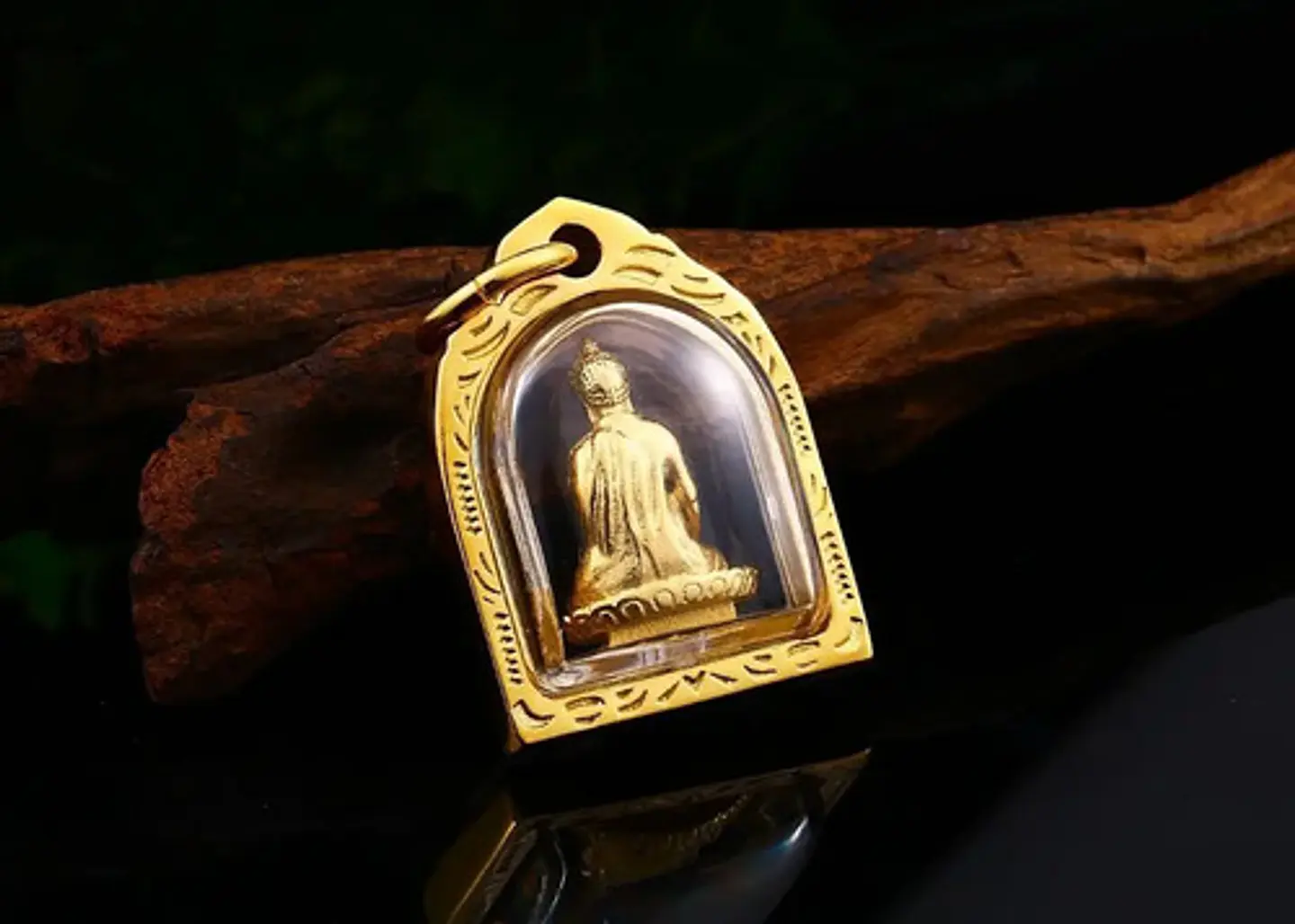 Collar Acero Inoxidable Color Oro Buda Meditación Hombre  12