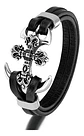 Brazalete Pulsera Cuero Ancla Acero Inoxidable Para Hombre - Miniatura 8