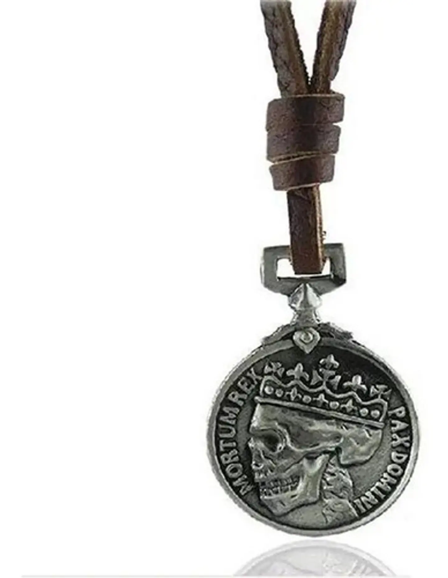 Collar Colgante Amuleto Cuero Cráneo Calavera Gótico Hombre 1