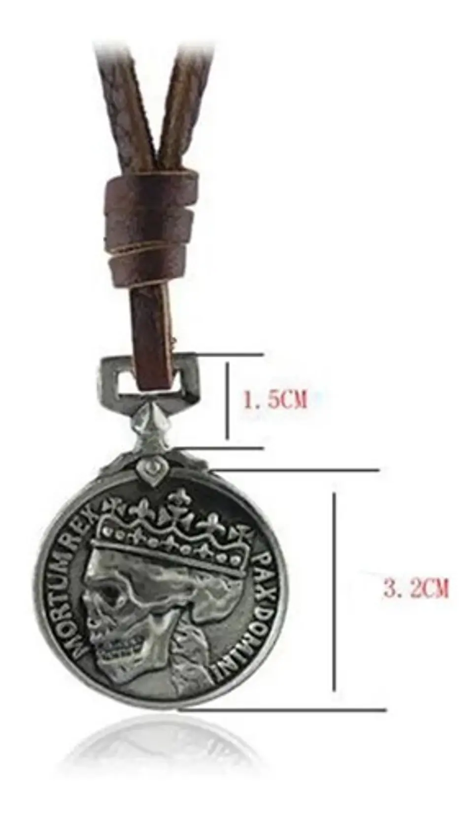 Collar Colgante Amuleto Cuero Cráneo Calavera Gótico Hombre 4