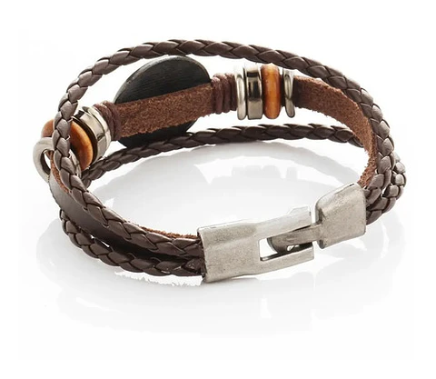 Manilla Pulsera Brazalete Signo Zodiaco Libra Cuero Hombre