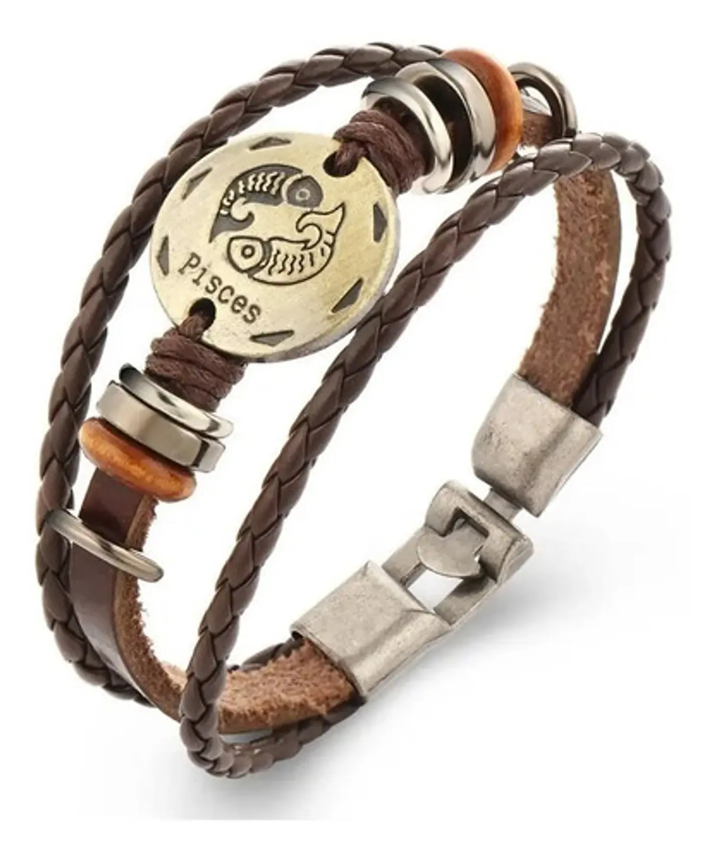 Manilla Pulsera Brazalete Signo Zodiaco Libra Cuero Hombre 5