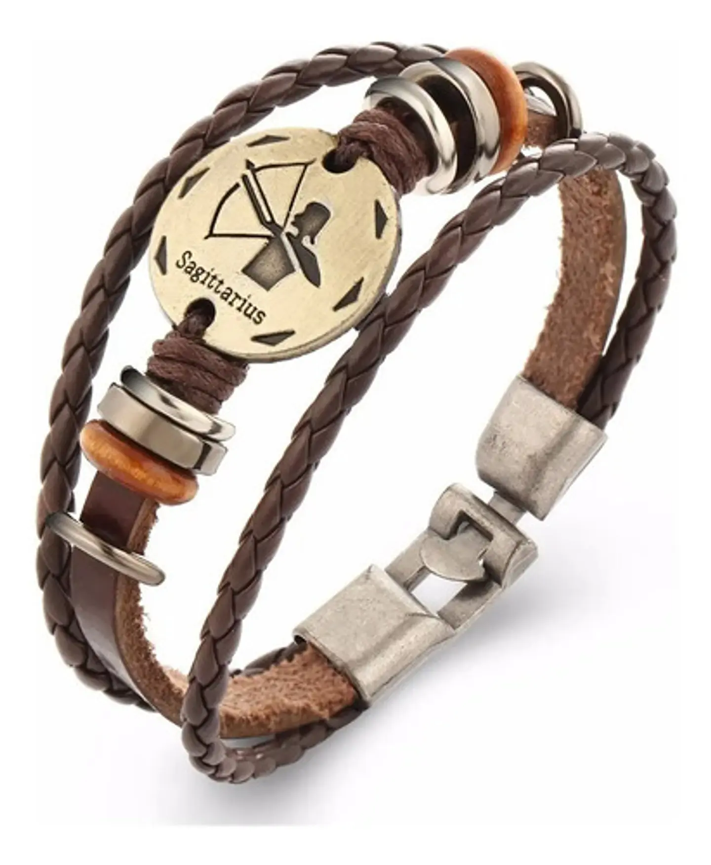 Manilla Pulsera Brazalete Signo Zodiaco Libra Cuero Hombre 11